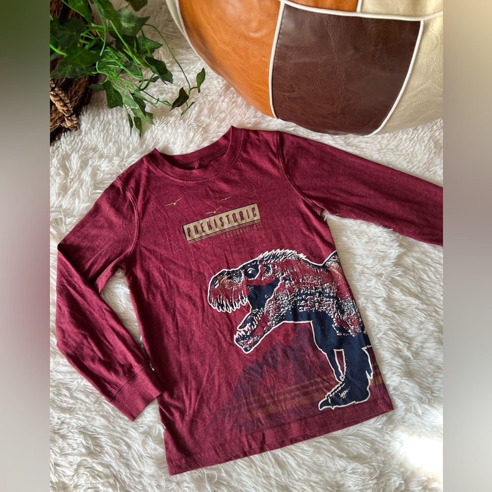Carter's Maroon Dinosaur Long Sleeve Tee